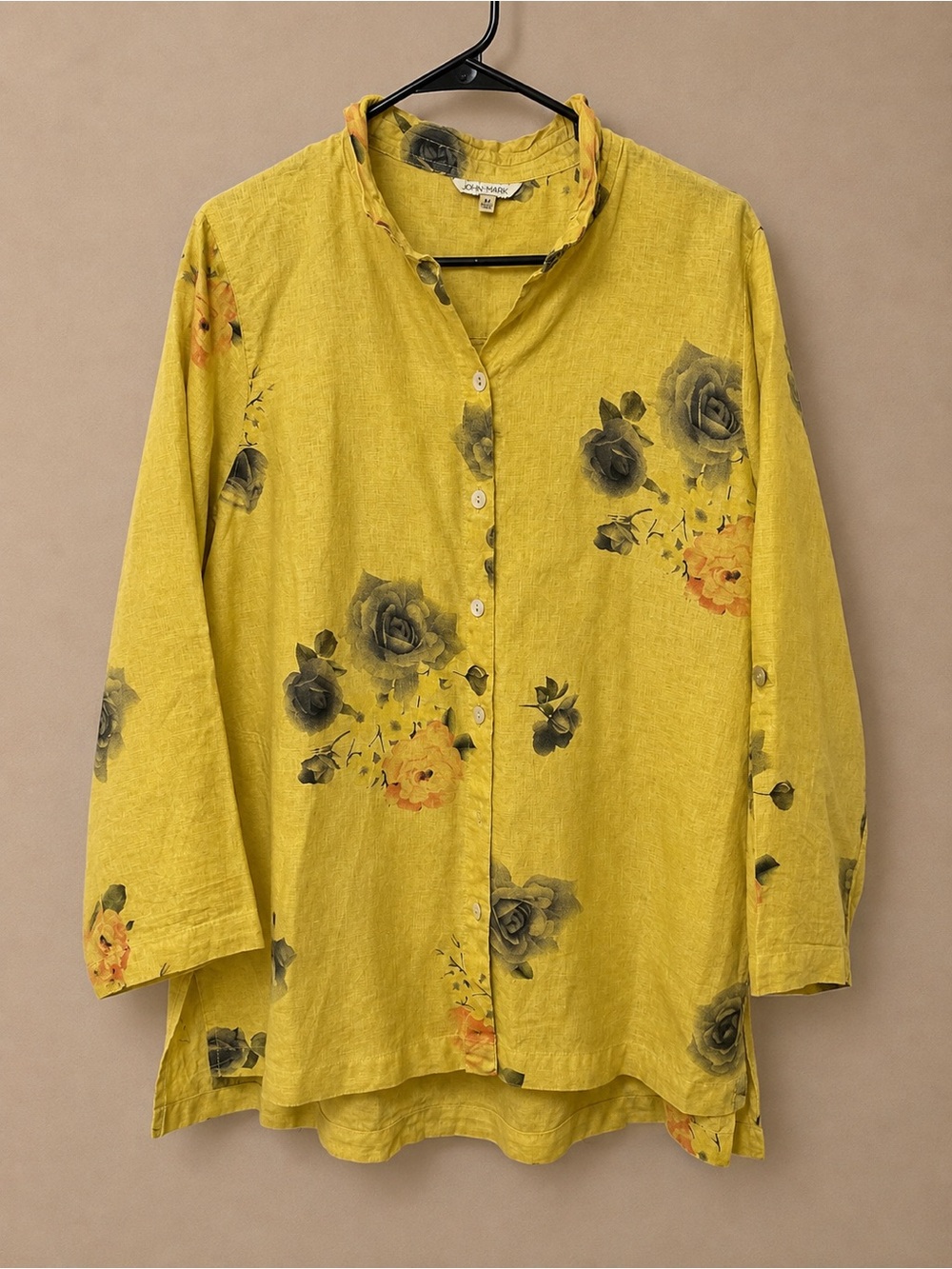 John Mark Yellow Floral Button-Down Shirt